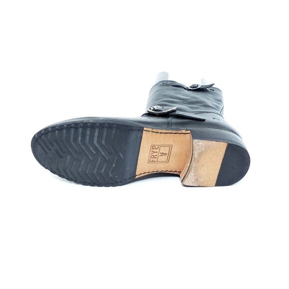 Frye Engineer Moto Biker Mid Calf Harness Boots Black Leather Womens Size 10B - Picture 9 of 12